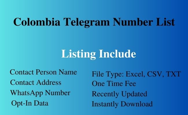 Colombia telegram number list