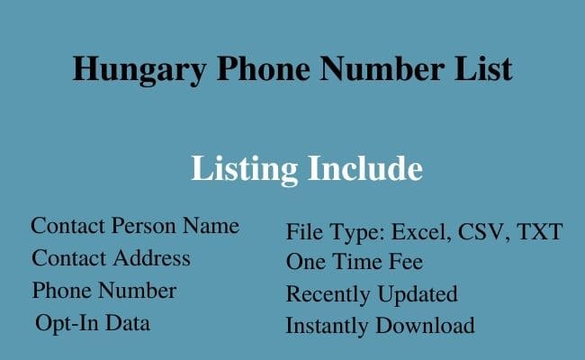 Hungary phone number list