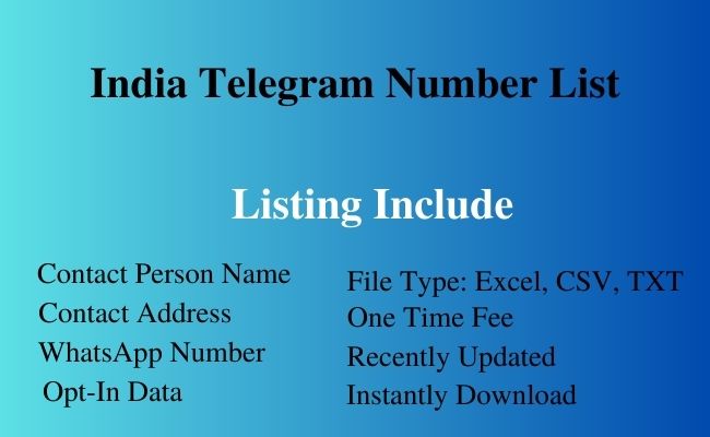 India telegram number list
