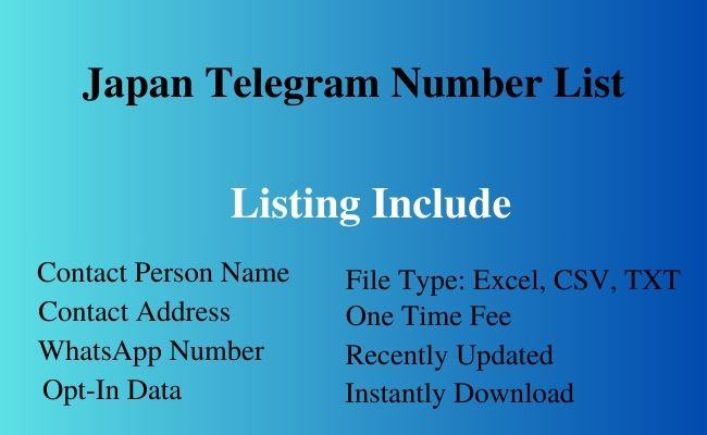 Japan telegram number list