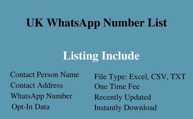 UK whatsapp number list