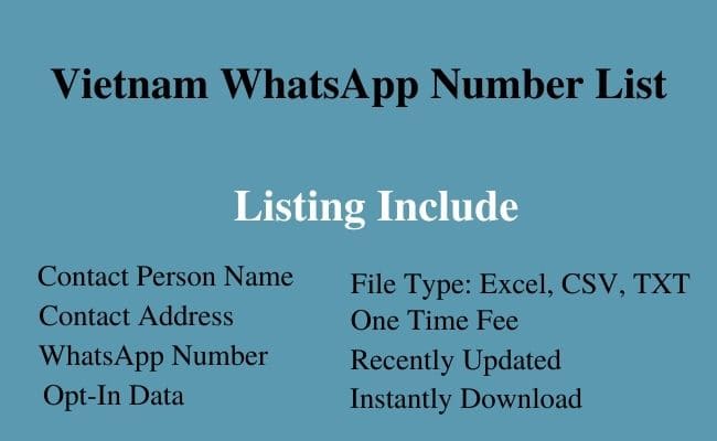 Vietnam whatsapp number list