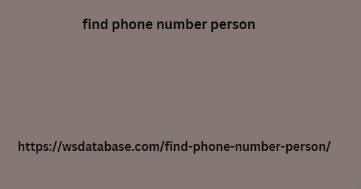 find phone number person