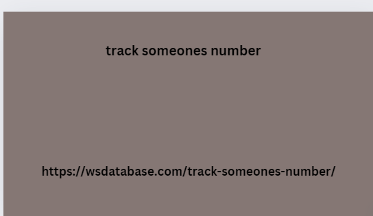 track someones number