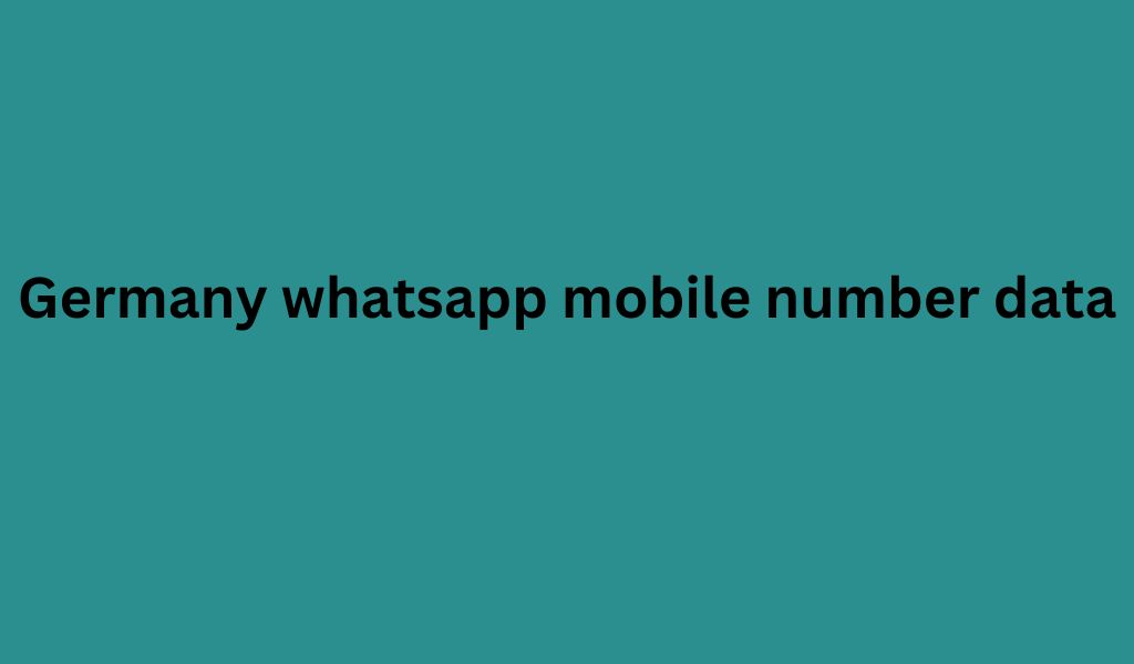 Germany whatsapp mobile number data