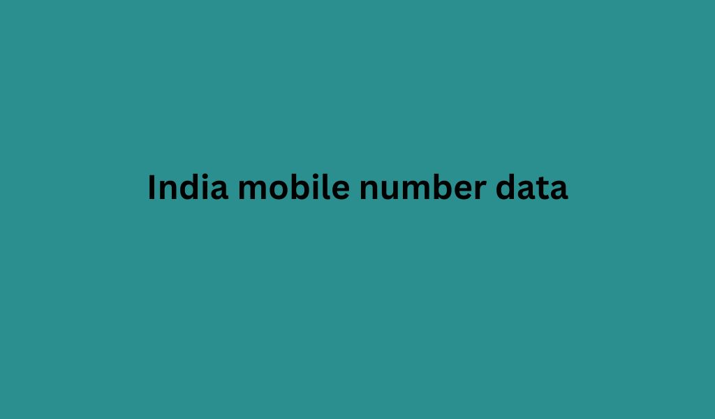 India mobile number data