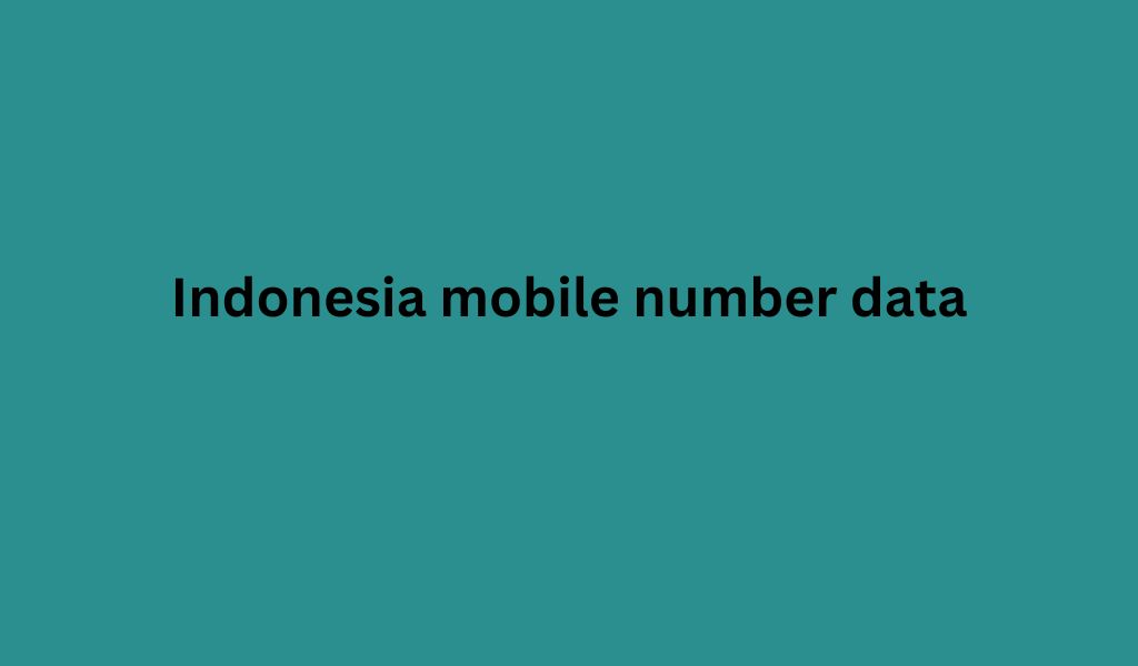 Indonesia mobile number data