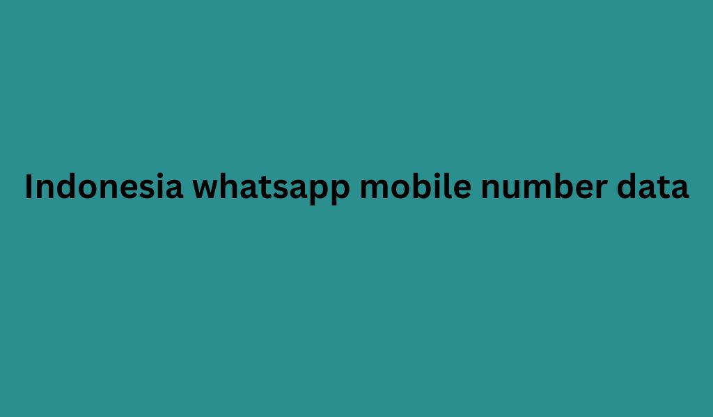 Indonesia whatsapp mobile number data